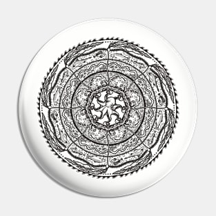 Salish Sea Mandala -line work Pin