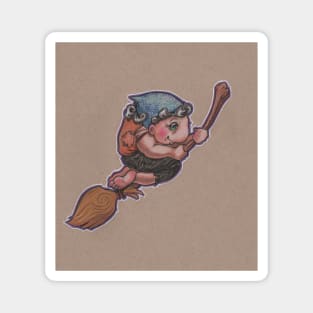 Kitchen Witch (on broom) Magnet