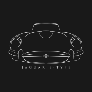 Jaguar E-Type - front stencil, white T-Shirt