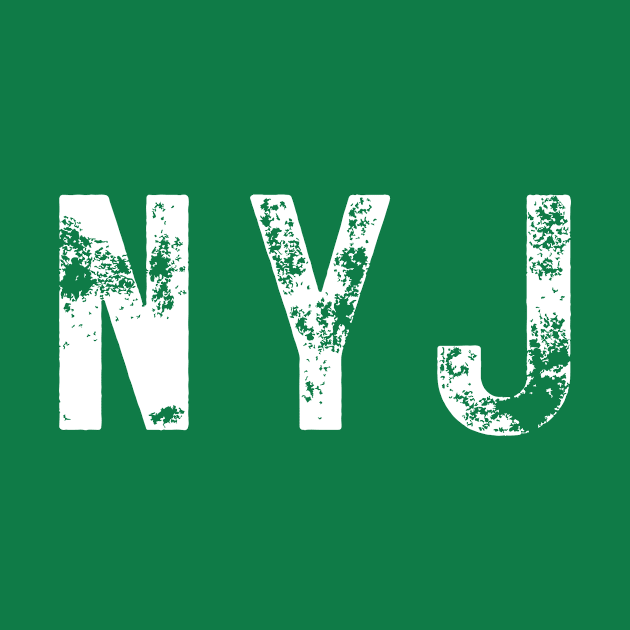 Ny Jets NYJ distressed white text by Sleepless in NY