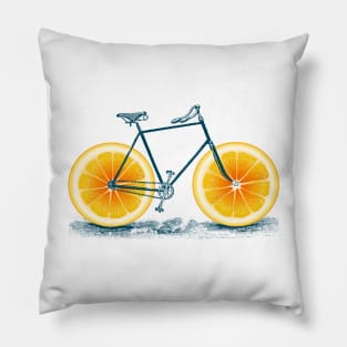 Vintage Orange Old Bike with Retro Cycle Frame Pillow