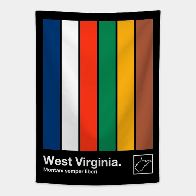 West Virginia State Flag // Original Minimalist Artwork Poster Design Tapestry by DankFutura