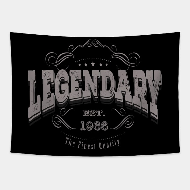 1966 Birthday Legendary Classic Logo Vintage Design Tapestry by familycuteycom