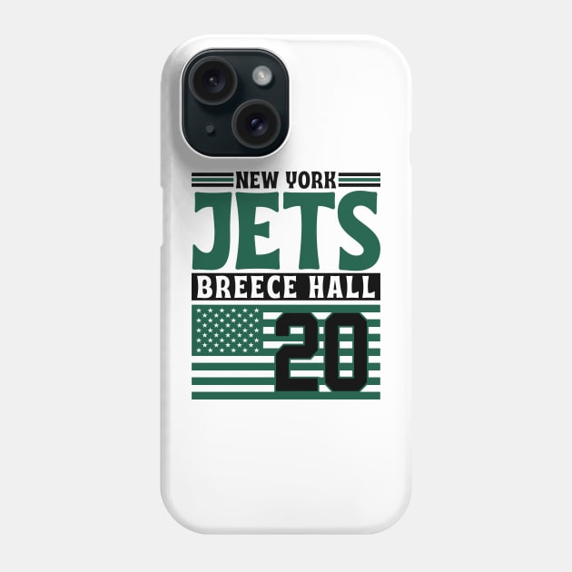 New York Jets Hall 20 American Flag Football Phone Case by Astronaut.co