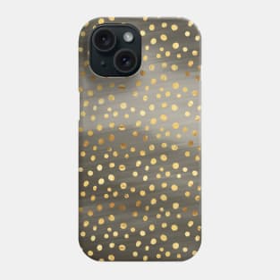 Black and Gold Metallic Polka Dots Phone Case