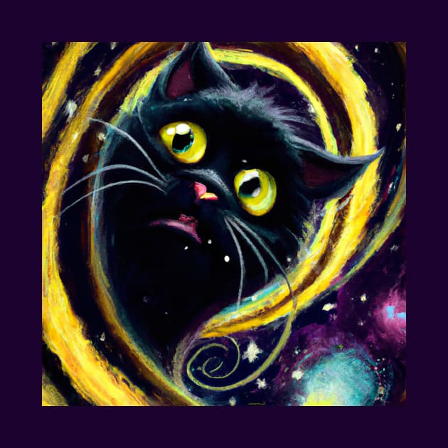 Time Traveling Cat Falls Through a Vortex by Star Scrunch