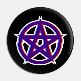 Glitch Pentacle Pin