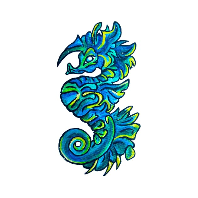 Tribal Seahorse Art by Nive Arte