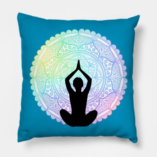 Rainbow Yoga Mandala Pillow