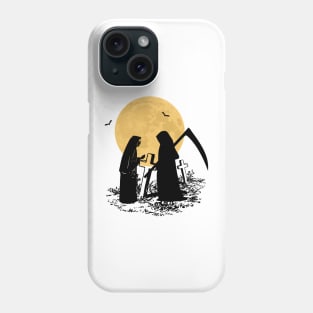 urban legend, horror story, the nun and death under the moonlight Phone Case