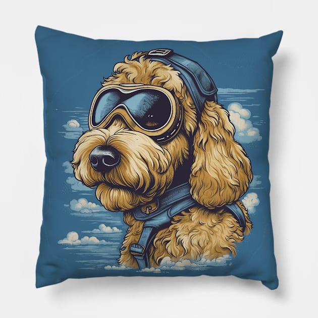 Aviator dog Pillow by GreenMary Design