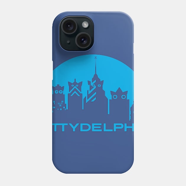 Kittydelphia Logo - blue sky Phone Case by oliveandrye