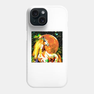 Autumn Horse Orange Harvest Moon Oil painting Phone Case