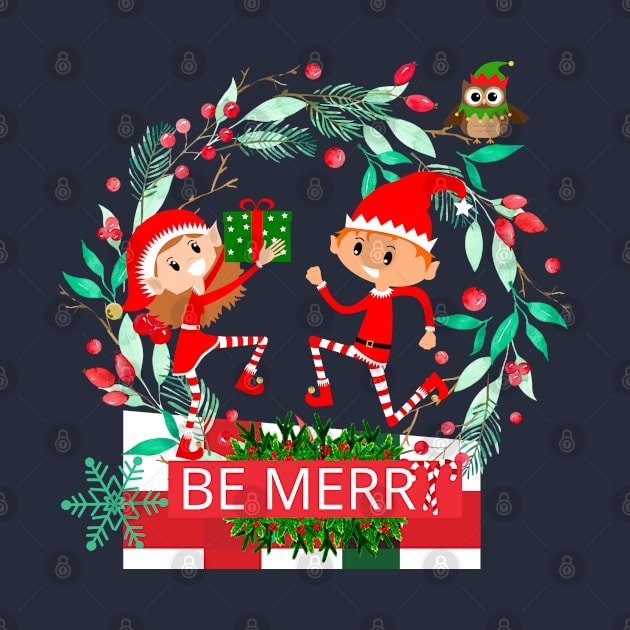 Christmas Cute Couple Elfs by O.M design