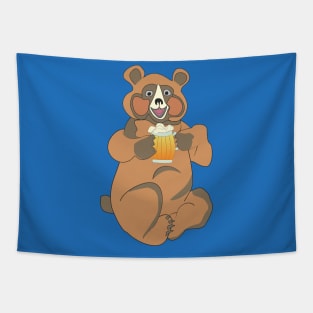 The bear is a beer lover Tapestry