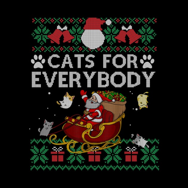 Cats For Everybody Christmas Cute Cat Lover Ugly Sweater Gift by SloanCainm9cmi