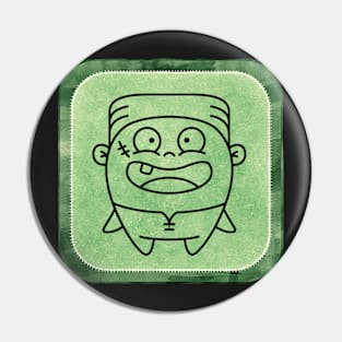 Funny Green Halloween Frankenstein Monster Pin