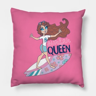 Surfer Queen Pillow