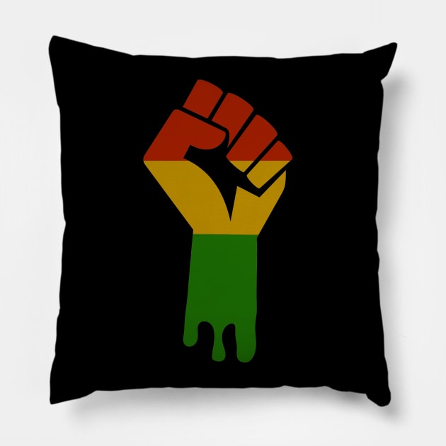 Black Power Fist Pillow by blackartmattersshop