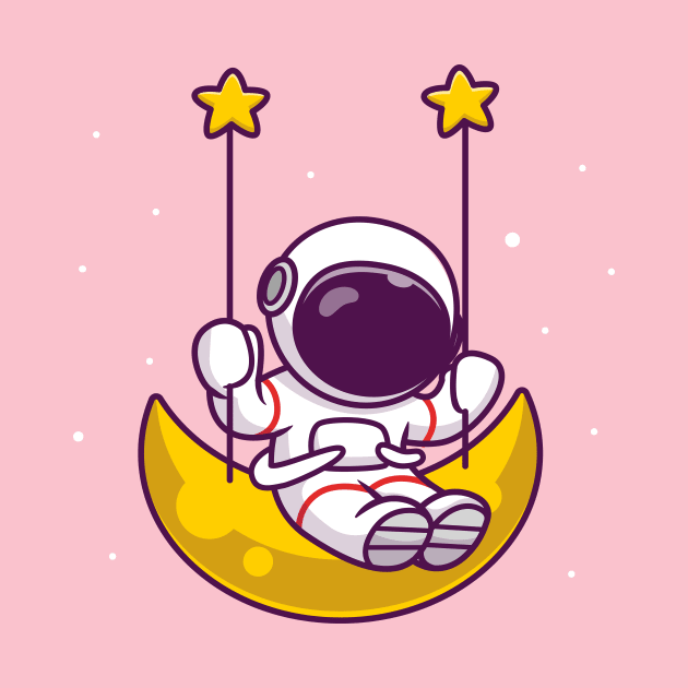 Cute Astronaut Swing On The Moon by Catalyst Labs