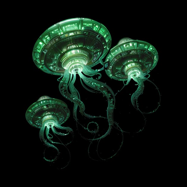 Alien Invasion! Galactic UFO Spaceship Jellyfish by HideTheInsanity