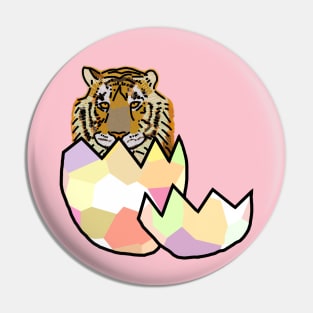 Tiger Hatching from Easter Egg Pin