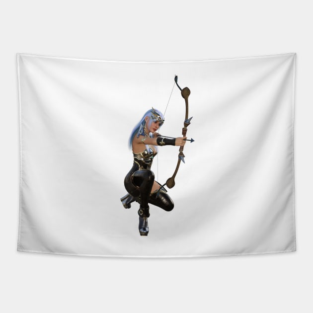 Archer Woman with Bow and Arrow Tapestry by Carlosr1946