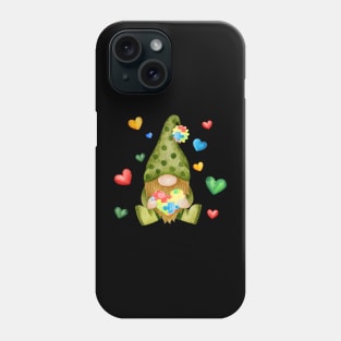 Gnome Hugging Heart Autism St Patrick's Day Phone Case