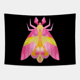 Geometric Pink Maple Moth Insect in Digital Tapestry