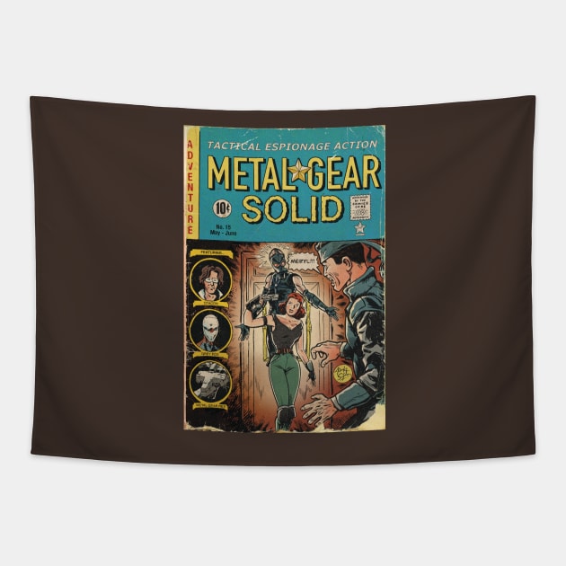 Metal Gear Solid fan art comic cover Tapestry by MarkScicluna