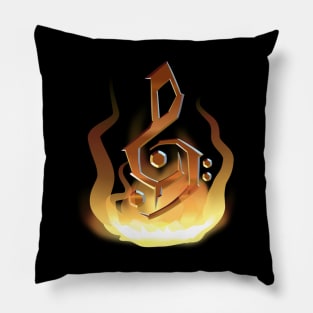 Power Clef - D - Metal Power Fire Pillow