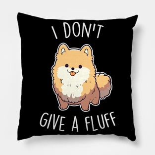 Orange Pomeranian Dog I Don't Give a Fluff Pillow