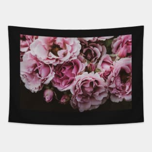 Vintage Pink Garden Roses Tapestry