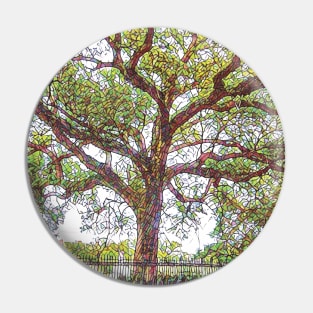 New Orleans French Quarter Nola Green Mosaic Iconic Oak Tree in Colorful Botanical Nature in Southern Louisiana Pin