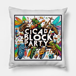 Cicada Block Party Cicada Summer Pillow