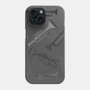 Black and Gray Trumpet Camo Phone Case