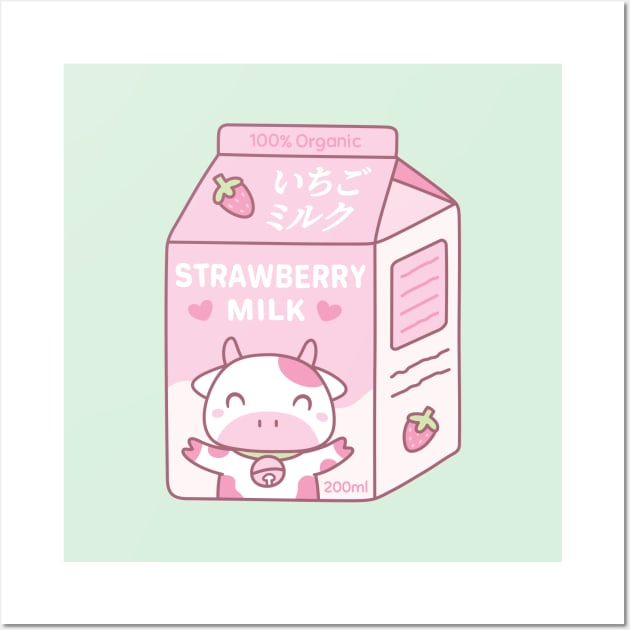 Strawberry Cow kawaii Art Board Print for Sale by MayBK