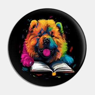 Chow Chow Reads Book Pin