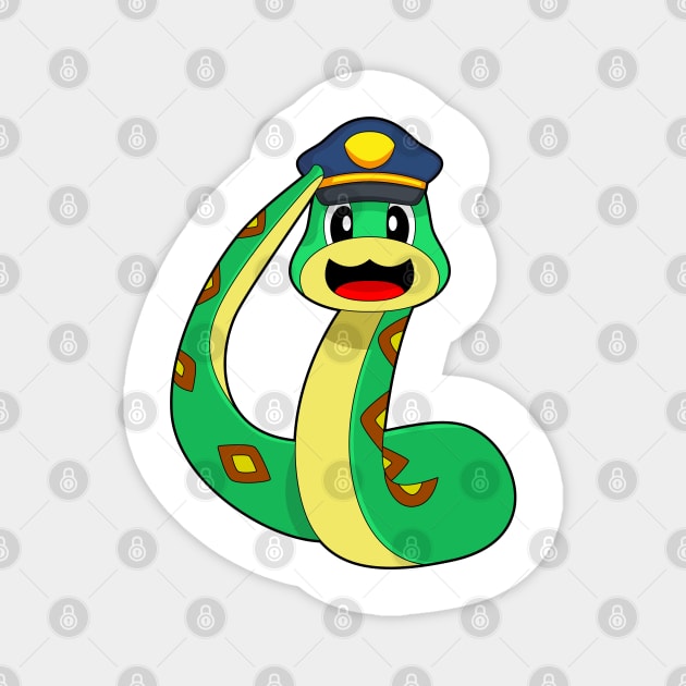 Snake Cop Police Magnet by Markus Schnabel