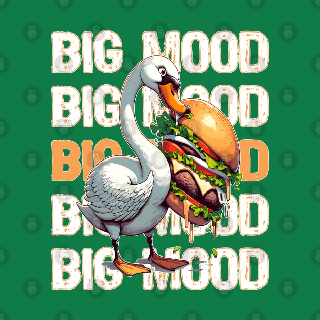 Big Mood Big Food, Swan Craving a Giant Burger by maknatess