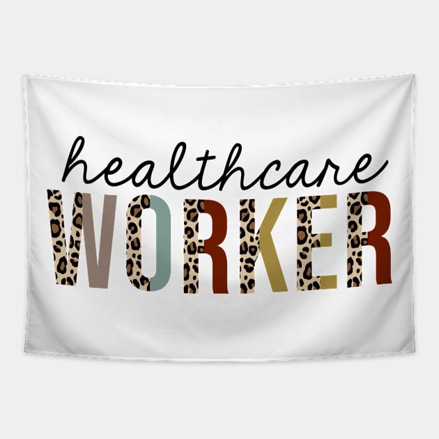 Healthcare Worker Leopard Print Funny Tapestry by HeroGifts