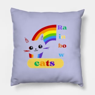 Rainbow cats Pillow