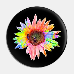 Cartoon Rainbow Sunflower Pin