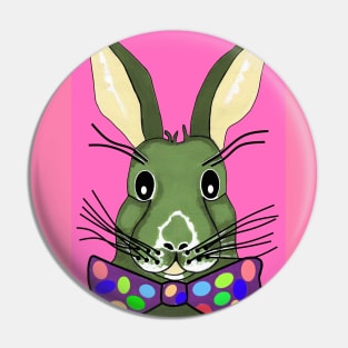 EASTER Bunny Rabbit Pink - Funny Easter Bunny Art Pin
