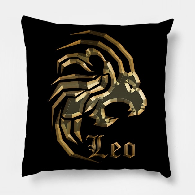 leo zodiac gold edition Pillow by INDONESIA68