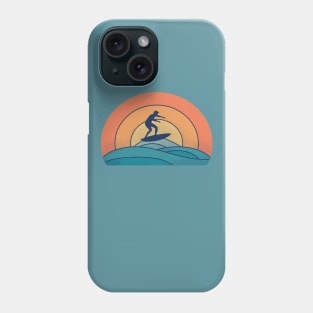 Retro Vintage Surfer with Sunset Phone Case