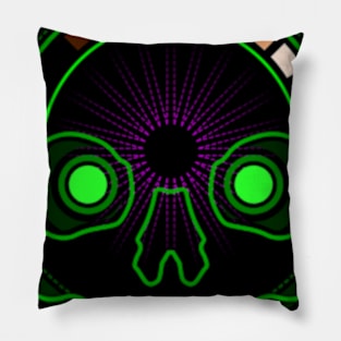 Futuristic techno skull Pillow