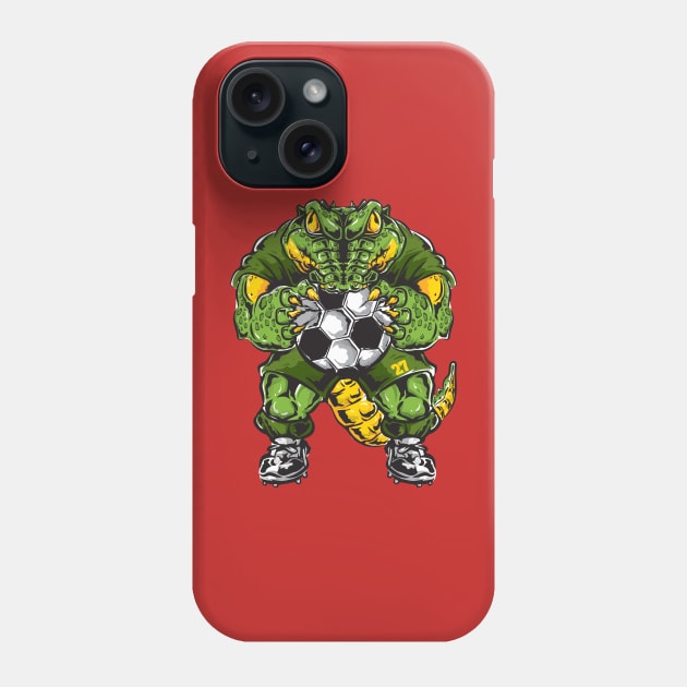 crocodile soccer player Phone Case by Mako Design 