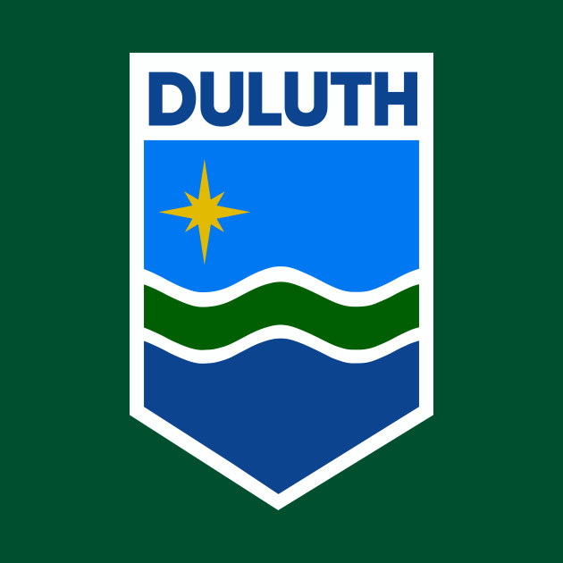 Discover Duluth, Minnesota City Flag Emblem - Duluth Minnesota - T-Shirt