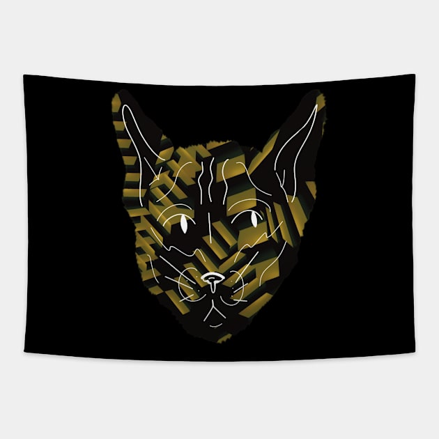 Liminal Spaces Cat Yellow Design Tapestry by IgorAndMore